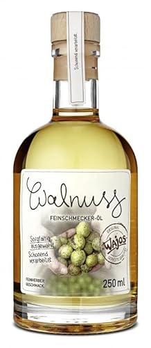WAJOS Walnuss Feinschmecker Öl 250ml | Nussöl zum Kochen & verfeinern von Salat, Dessert oder Pastagerichten | Walnussöl | vegan von wajos