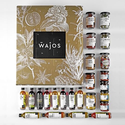 Wajos Adventskalender 2024, vegan: Der etwas andere Feinkost- & Gewürz-Adventskalender für Männer und Frauen, Weihnachtskalender Gold-Edition Wajos Adventskalender 2024, vegan: Der etwas andere Feinkost- & Gewürz-Adventskalender für Männer und Frauen, Weihnachtskalender Gold-Edition von wajos