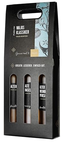 Wajos Geschenkset Likör, 3x 100ml Alter Likör Spezialitäten: Alter Willi, Alter Haselnuss, Alter Roter Weinbergpfirsich, Geschenk für Männer und Frauen Wajos Geschenkset Likör, 3x 100ml Alter Likör Spezialitäten: Alter Willi, Alter Haselnuss, Alter Roter Weinbergpfirsich, Geschenk für Männer und Frauen von wajos