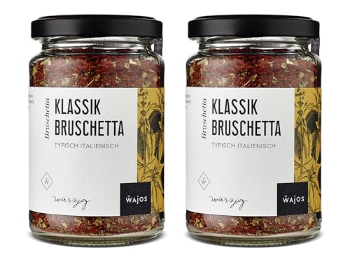Wajos Klassik Bruschetta, Doppelpack 2x 85g, vegane Würzmischung für Bruschetta Brot & zum Kochen. Mit typisch italienischen Kräutern Wajos Klassik Bruschetta, Doppelpack 2x 85g, vegane Würzmischung für Bruschetta Brot & zum Kochen. Mit typisch italienischen Kräutern von wajos