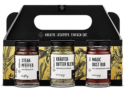 Wajos Kräuter Set 3 – BBQ Kräuter Gewürze Geschenk für Männer, Gewürzset mit Grillgewürzen, ideales Geburtstagsgeschenk Wajos Kräuter Set 3 – BBQ Kräuter Gewürze Geschenk für Männer, Gewürzset mit Grillgewürzen, ideales Geburtstagsgeschenk von wajos