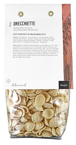 Wajos Orecchiette Pasta 500g: Hartweizengrieß-Nudeln für Pasta Rezepte, Italienische Pasta aus der Toskana von wajos