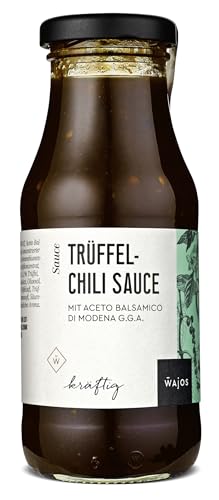 Wajos Trüffel-Chili Sauce 245 ml, Wajos Sauce mit Balsamico, Chili & Trüffel, Scharfe Gourmet Hot Sauce für Burger, Pasta, Pizza & mehr von wajos