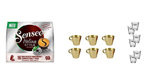 Italian Style INTENSO + Espressotassen Tassen Becher G + 6 Wassergläser von James Premium von wak