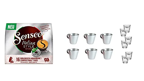 Italian Style INTENSO + Espressotassen Tassen Becher S + 6 Wassergläser von James Premium von wak