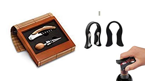 Kapselschneider für Weinflaschen. Geschenkset, Weinöffner Set 2-teiliges im Bambusdekor. Bestehend aus Korkenzieher und Flaschenverschluss in einer Kombination aus Holz und Stahl. Kapselschneider für Weinflaschen. Geschenkset, Weinöffner Set 2-teiliges im Bambusdekor. Bestehend aus Korkenzieher und Flaschenverschluss in einer Kombination aus Holz und Stahl. von wak