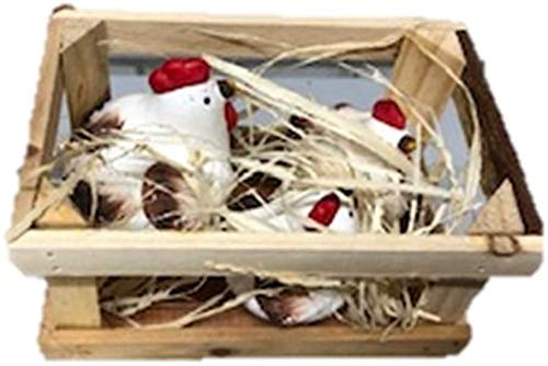 OSTERDEKO Huhn Hühner 3 Stück plus Holzkiste OSTERDEKO Huhn Hühner 3 Stück plus Holzkiste von wak