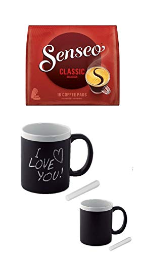 Classic, 16 Kaffee Pads + + 2 Kaffeebecher mit Henkel neu beschriftbar mit Kreide cc 260 Classic, 16 Kaffee Pads + + 2 Kaffeebecher mit Henkel neu beschriftbar mit Kreide cc 260 von wak