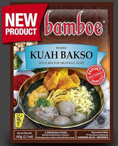 Bamboe Kuah Bakso, indonesische Gewürzmischung für Fleischbällchensuppe, 60 g Halal Bamboe Kuah Bakso, indonesische Gewürzmischung für Fleischbällchensuppe, 60 g Halal von warung padang