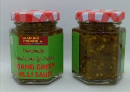 Hot-Padang Chili-Sauce/Sambal Lado Ijo 85 g, ohne Konservierungsmittel, Halalal, 2 Stück von warung padang