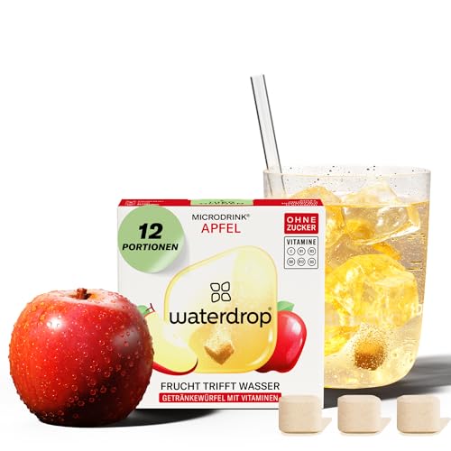 waterdrop® Microdrink Apfel - 12 Waterdrop Drops Würfel mit fruchtigem Apfel Geschmack - zuckerfreier Durstlöscher & Alternative zu Getränke-Sirup und Geschmackspulver - Flavour Drops mit Vitaminen von waterdrop MICRODRINK