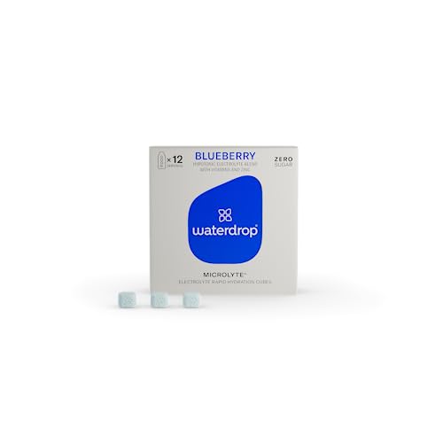 waterdrop® Microlyte BLUEBERRY | 5 Elektrolyten, 9 Vitaminen + Zink | Elektrolytgetränk ohne Zucker | 12 Portionen Elektrolyt Pulver | Veganes Sportgetränk, kalorienfrei zur schnellen Hydration von waterdrop MICRODRINK