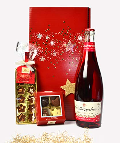 Geschenkset Weihnachten "Rotkäppchen Wintersecco Preiselbeere & Nelke mit Lauensteiner Pralinen" von weinkarton24