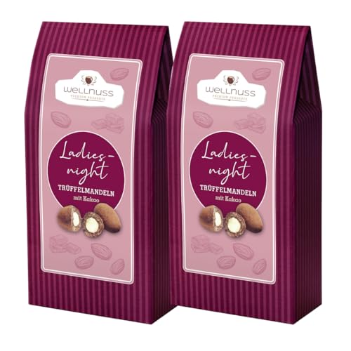 wellnuss „Ladiesnight“ - Trüffelmandeln mit Kakao 2x175g – Geschenke für Frauen - Nussmischung Mädelsabend Geschenk – Geschenkidee von wellnuss