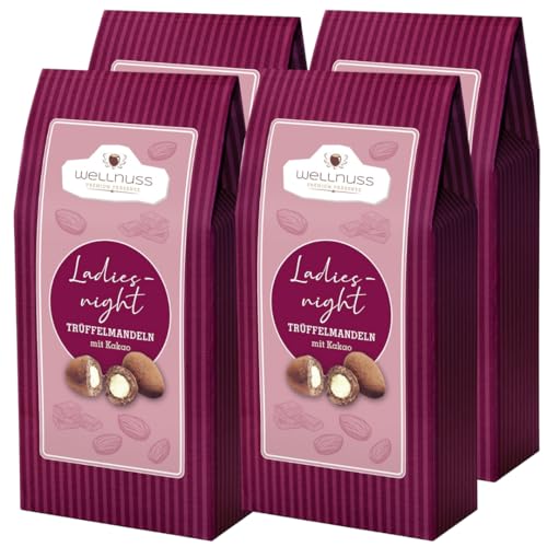 Maxi Faltschachtel - Ladiesnight - Trüffelmandeln mit Kakao (4x175g, Trüffelmandeln mit Kakao - Ladiesnight) von wellnuss