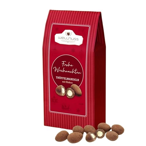 Maxi Faltschachtel - Weihnachts Edition - Trüffelmandeln mit Kakao - Geschenk für Männer und Frauen - Pralinen Geschenk – 175g Maxi Faltschachtel - Weihnachts Edition - Trüffelmandeln mit Kakao - Geschenk für Männer und Frauen - Pralinen Geschenk – 175g von wellnuss