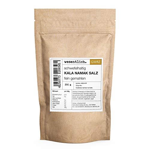 Kala Namak Salz (200g) - fein gemahlen - reines Schwarzsalz - schwefelhaltig von wesentlich.