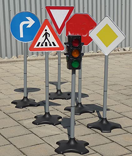 Kinder Verkehrs-AMPEL + Verkehrsschilder in MAXI Höhe 6er SET Kinder Verkehrs-AMPEL + Verkehrsschilder in MAXI Höhe 6er SET von wim-shop