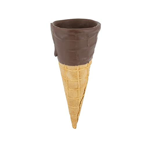wisefood Eiswaffel, 12 Süße Eistüten mit Kakaoglasur Ø 50mm perfekt für Softeis - essbare und knusprige Softeiswaffel, Alternative zu Plastik Eisbechern von wisefood
