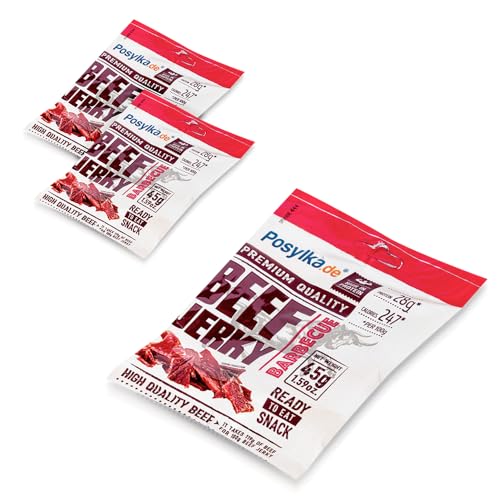 Getrocknetes Rindfleisch Beef Jerky BBQ Protein Fitness Snack (3 х 45g) von www posylka de