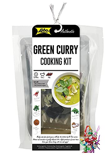 [ 253g ] Grünes Curry Kochset für Authentisches Grünes Thai Curry | Asia-Style Cooking Kit + ein kleiner Glücksanhänger gratis von yoaxia Marke