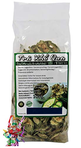 [ 100g ] Gohyah Tea/Bittermelone Tee/Bitter Melon Tea aus Vietnam + ein kleines Glückspüppchen - Holzpüppchen von yoaxia Marke