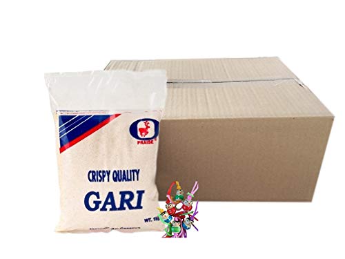 12er Pack - [ 12x 1kg ] PRAISE Grobes Maniokmehl, Cassava Mehl, GARI, Kassava Mehl, glutenfrei + ein kleiner Glücksanhänger gratis von yoaxia Marke