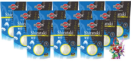 yoaxia ® - 12er Pack - [ 12x 270g / 200g ATG ] MIYATA Shirataki Konjak für Wok [ Wok Style ] LOW CARB + ein kleiner Glücksanhänger gratis von yoaxia Marke