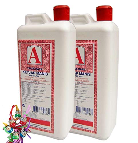 2er Pack - [ 2x 1.000ml ] A TRADE MARK Ketjap Manis Kentel NO.1 süße Sojasauce/Kanister + ein kleiner Glücksanhänger gratis von yoaxia Marke