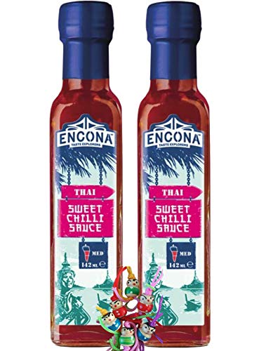 yoaxia ® - 2er Pack - [ 2x 142ml /165g ] ENCONA Thai Sweet Chilli Sauce / Süße Chili Sauce + ein kleiner Glücksanhänger gratis von yoaxia Marke