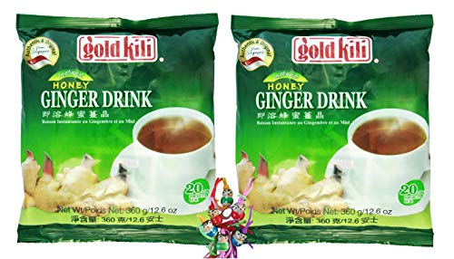 2er Pack - [ 2x 360g=(40x18g) ] GOLD KILI Großpackung Instant Ingwergetränk/Instant Ginger Drink + ein kleiner Glücksanhänger gratis von yoaxia Marke
