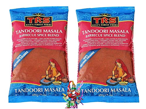 yoaxia ® - 2er Pack - [ 2x 400g ] TRS Tandoori Masala Grill- Gewürzmischung / Barbecue Spice Blend + ein kleines Glückspüppchen - Holzpüppchen von yoaxia Marke