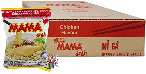 yoaxia ® - 30er Pack - [ 30x 55g ] Instant Nudeln mit Huhngeschmack/orientalischer Art/Chicken Flavour + ein kleiner Glücksanhänger gratis von yoaxia Marke