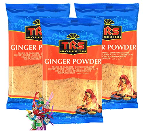yoaxia ® - 3er Pack - [ 3x 100g ] gemahlener Ingwer / Ingwer Pulver / Ginger Powder + ein kleines Glückspüppchen - Holzpüppchen von Yoaxia