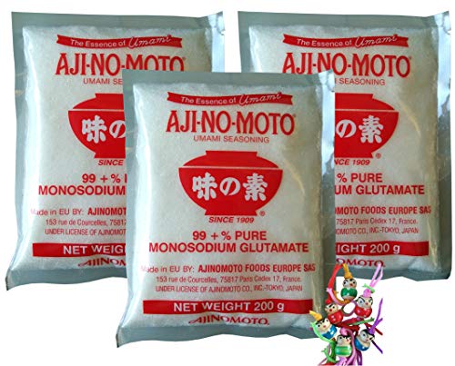 yoaxia ® - 3er Pack - [ 3x 200g ] AJI-NO-MOTO Mononatrium Glutamat / Geschmacksverstärker E621 + ein kleiner Glücksanhänger gratis von yoaxia Marke