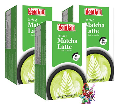 3er Pack - [ 3x 250g (10x25g) ] GOLD KILI Instant MATCHA Latte Getränk/Matcha Latte + ein kleiner Glücksanhänger gratis von yoaxia Marke