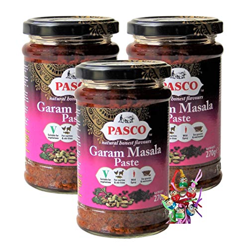 yoaxia ® - 3er Pack - [ 3x 270g ] PASCO Garam Masala Paste Mild Spicy/milde Schärfe + ein kleiner Glücksanhänger gratis von yoaxia Marke