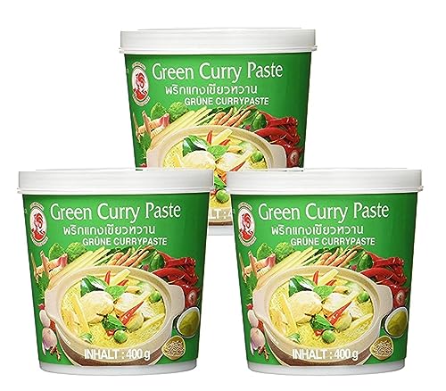 yoaxia ® - 3er Pack - [ 3x 400g ] COCK Grüne Currypaste/Green Curry Paste + ein kleiner Glücksanhänger gratis von yoaxia Marke