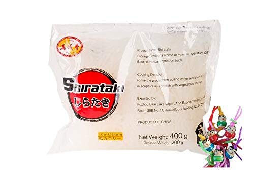 40er Pack - Konjak Nudeln [ 40x 400g / 200g ATG ] Shirataki "Nudeln-dünn/Konjak Spaghetti" aus Konjakmehl Konjac #11 + ein kleiner Glücksanhänger gratis von yoaxia Marke