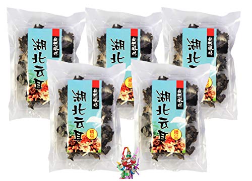 yoaxia ® - 5er Pack - [ 5x 50g ] getrocknete Mu Err Pilze [ schwarz/schwarz ] / Wolkenohrenpilz / Morcheln / Black Fungus + ein kleiner Glücksanhänger gratis von yoaxia Marke