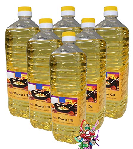 yoaxia ® - 6er Pack - [ 6x 1000ml ] Erdnussöl / Arachide Olie / Peanut Oil + ein kleiner Glücksanhänger gratis von yoaxia Marke