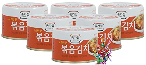 6er Pack - [ 6x 160g / 130g ATG ] Gerösteter Kimchi KIM CHI Kimchee/Roasted Kimchi + ein kleiner Glücksanhänger gratis von Yoaxia