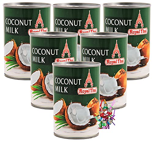 yoaxia ® - 6er Pack - [ 6x 165ml ] Kokosnussmilch / Kokosmilch / Coconut Milk E435 + ein kleines Glückspüppchen - Holzpüppchen von yoaxia Marke