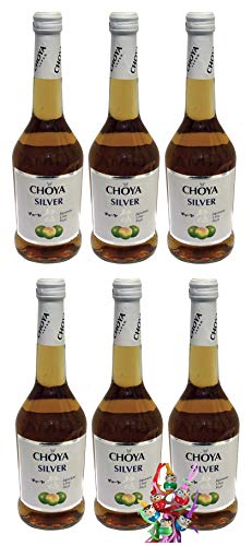yoaxia ® - 6er Pack - [ 6x 500ml ] CHOYA SILVER Aromatisiertes weinhaltiges Getränk - Japan Ume Fruit + ein kleines Glückspüppchen - Holzpüppchen von yoaxia Marke