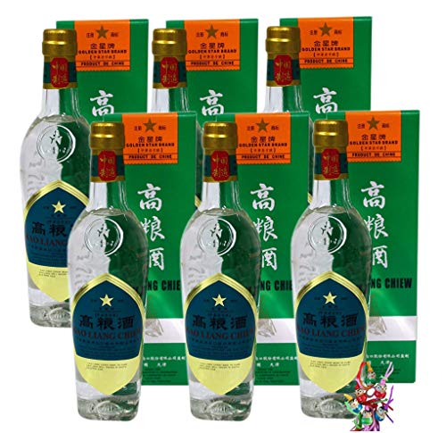 6er Pack - KAO LIANG CHIEW [ 6x 500ml ] chinesische Getreide-Spirituose 62% vol + ein kleiner Glücksanhänger gratis von yoaxia Marke