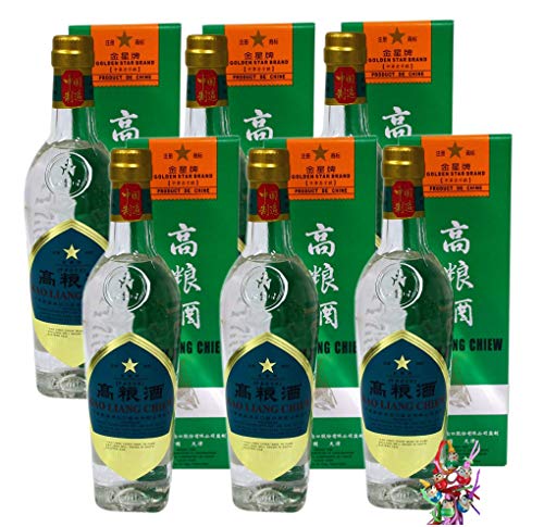 yoaxia ® - 6er Pack - [ 6x 500ml ] KAO LIANG CHIEW chinesische Getreide-Spirituose 62% vol + ein kleiner Glücksanhänger gratis von yoaxia Marke