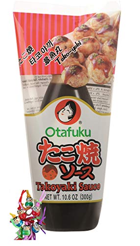 yoaxia ® Marke Set - [ 300g / 255ml ] OTAFUKU Takoyaki-Sauce / Japanische Würzsauce / Tako-Yaki + ein kleines Glückspüppchen - Holzpüppchen von yoaxia Marke