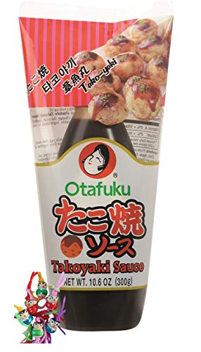 OTAFUKU Takoyaki-Sauce [ 300g / 255ml ] |Japanische Würzsauce | Tako-Yaki + ein kleiner Glücksanhänger gratis von yoaxia Marke