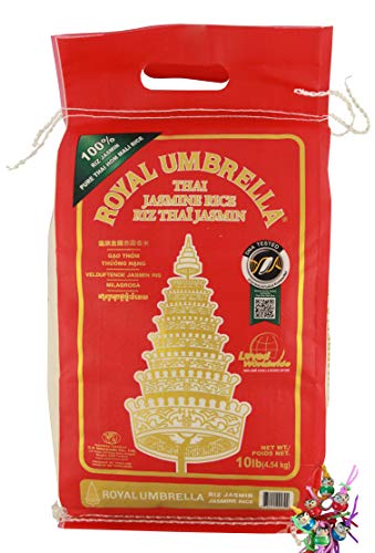 [ 4,54kg ] ROYAL UMBRELLA Thai Jasmin Reis/Thai Hom Mali Jasmine Rice + ein kleiner Glücksanhänger gratis von yoaxia Marke
