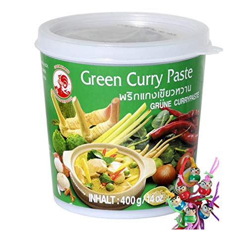 yoaxia ® Marke Set - [ 400g ] COCK Grüne Currypaste / Green Curry Paste + ein kleiner Glücksanhänger gratis von yoaxia Marke
